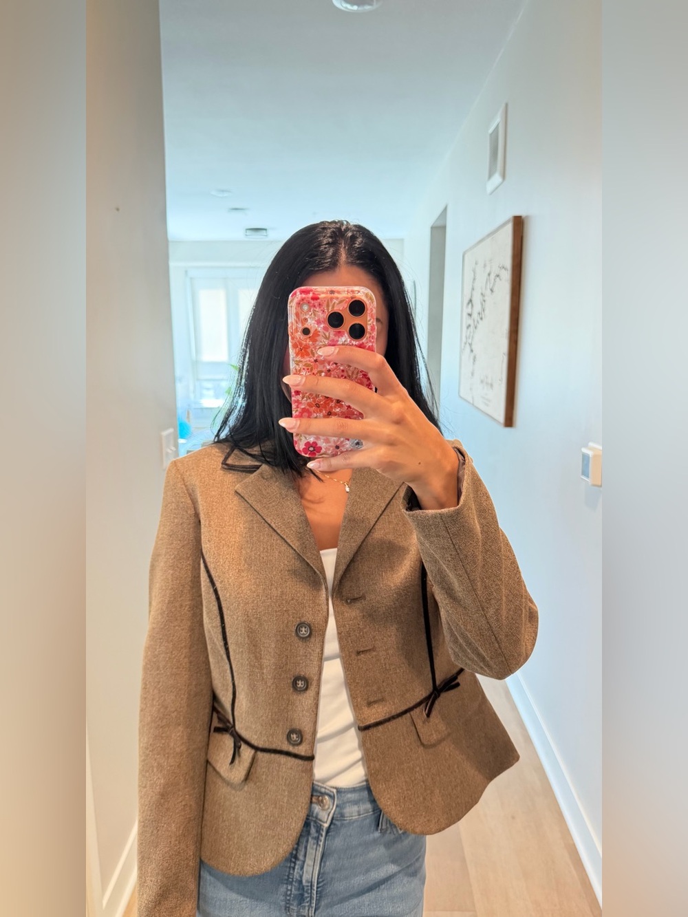 Axcess by Liz Claiborne Brown Blazer with Dark Trim